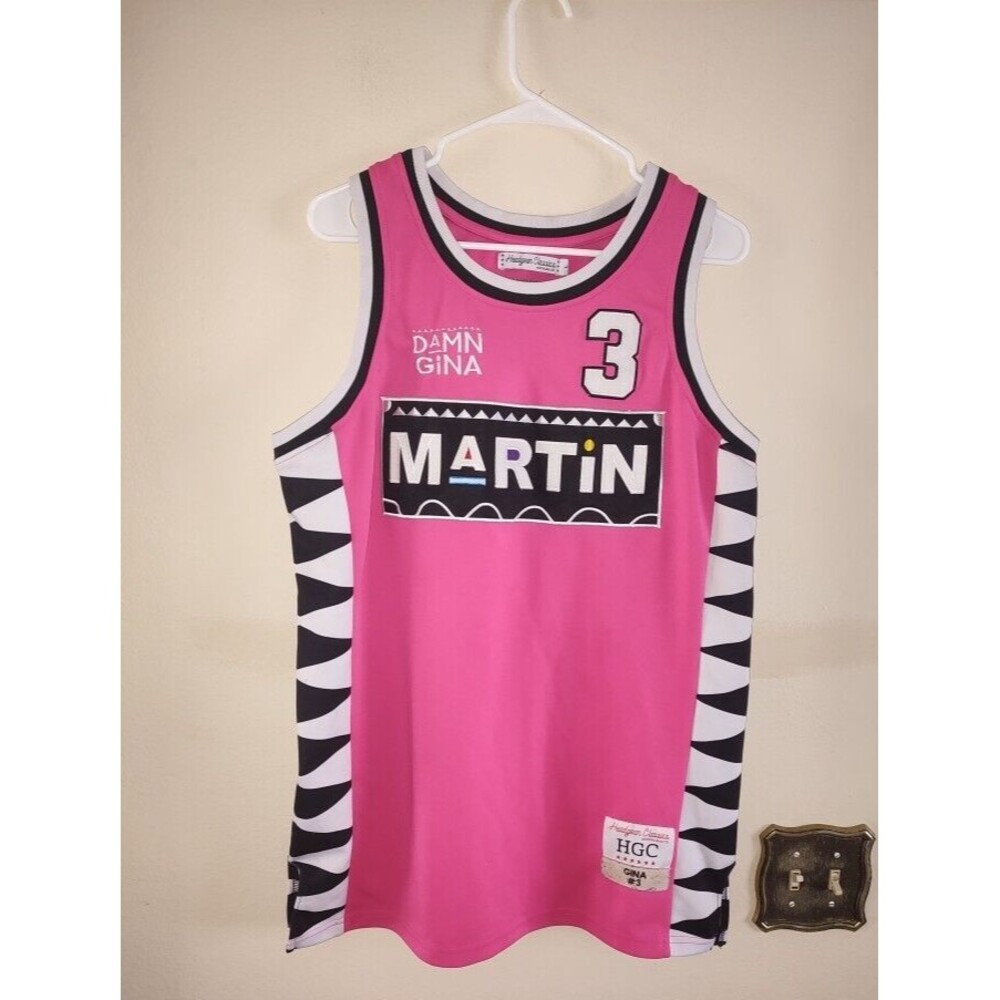 MARTIN Lawrence TV Show Damn Gina # 3 Basketball Jersey Headgear Classics Size L